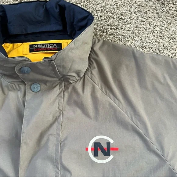 🔴Nautica Reversible Jacket Size Medium Gray And Yellow Wu-Tang